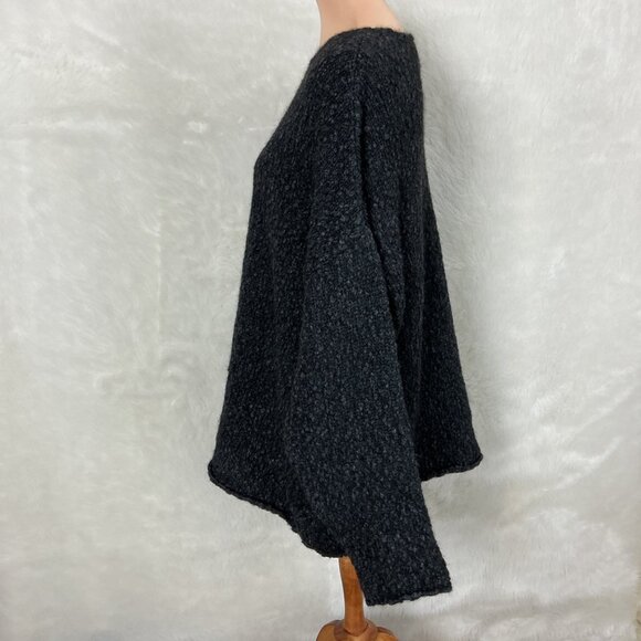 Black Palms Textured Alpaca Superfine Blend Oversize Bubble Sweater Anthracite M - Picture 3 of 8